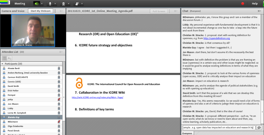 ICORE Online meeting